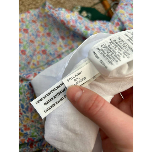 J.Crew Liberty Fabric Ditsy Rainbow Floral Print Ruffled Size 10 - Picture 9 of 9